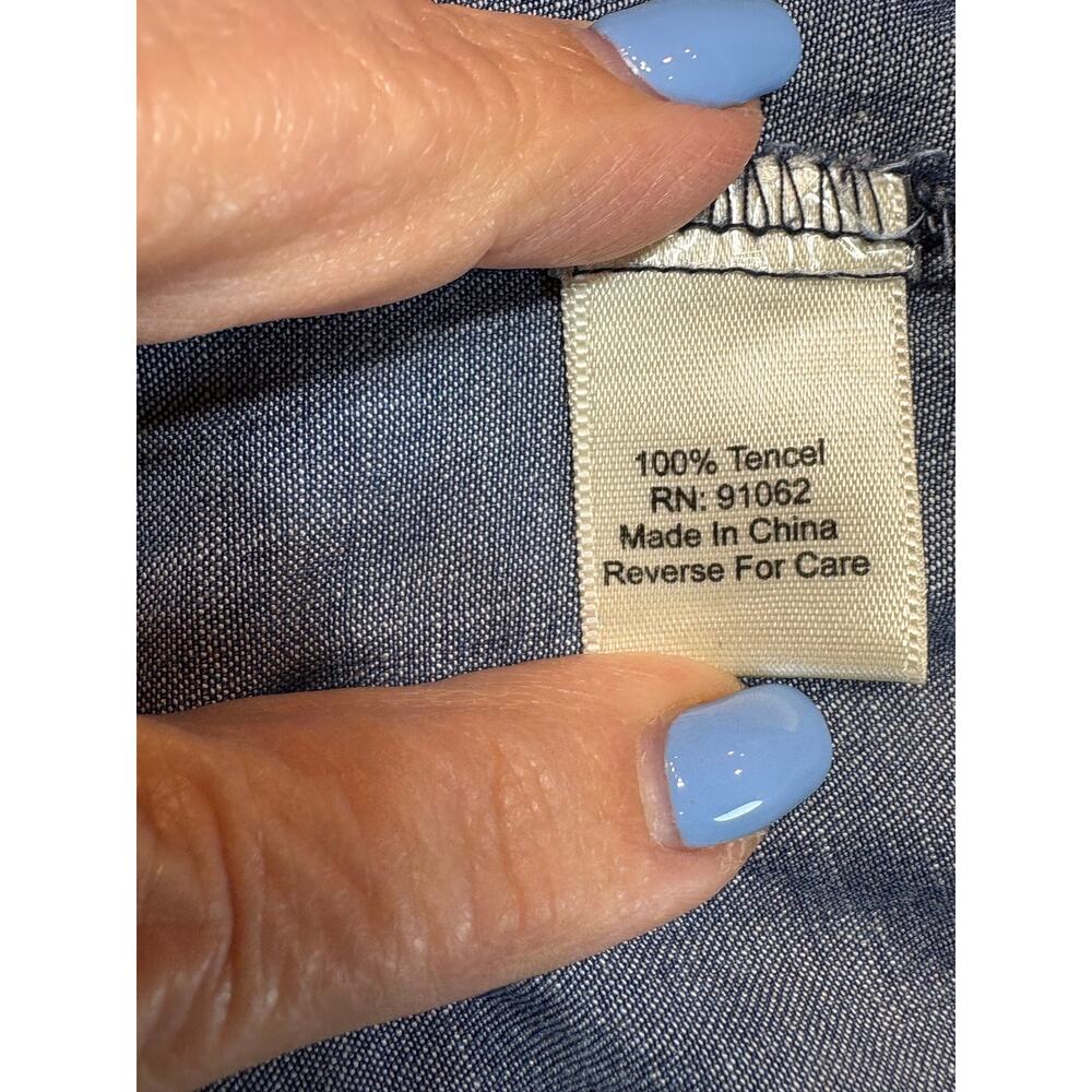 Standards & Practices Plus Size V-Neck A-Line Tencel Denim Maxi Dress Size 2X - Picture 14 of 16